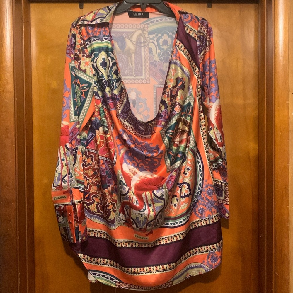 Akira Size S Luxury Print Tunic Dress